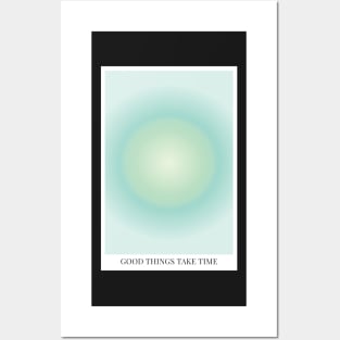 Positive Affirmation Green Aura Posters and Art